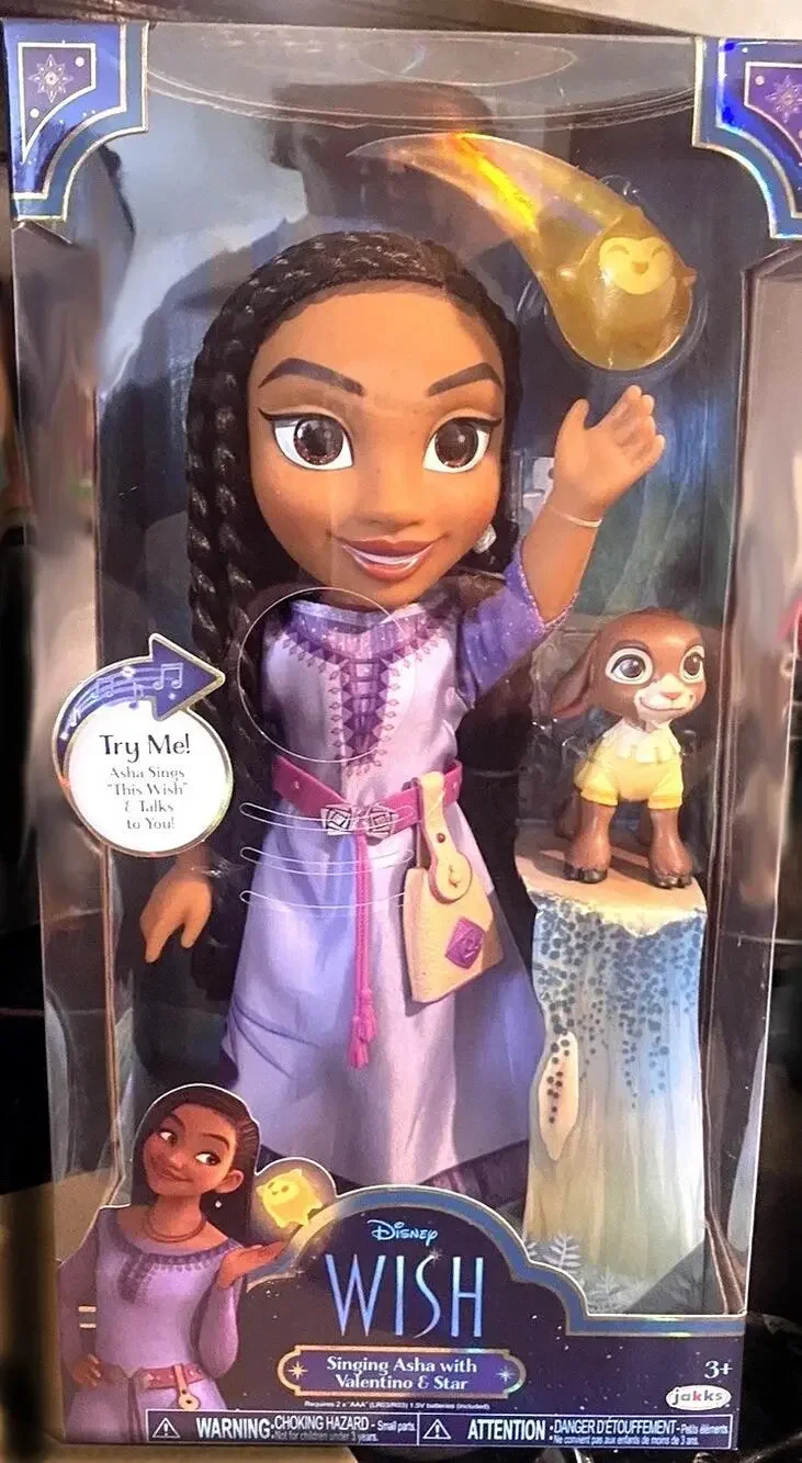 Disney Princess Asha Doll 14-inch Sings & Talks Wish Movie + Star & Valentino